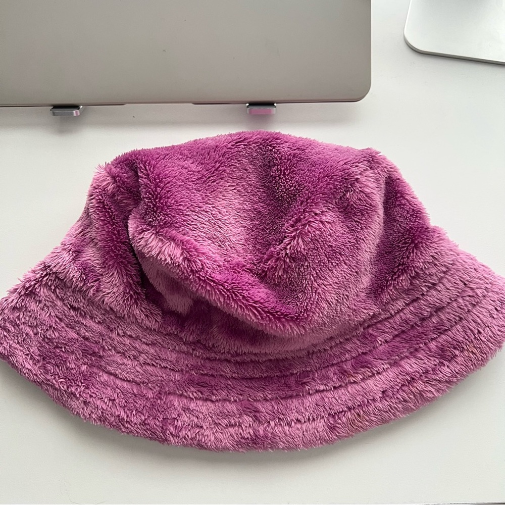 Y2k Mauve Fuzzy Bucket Hat - image 1